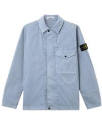 Stone Island - Logo Patch Long Sleeved Shirt Jacket - Lyst