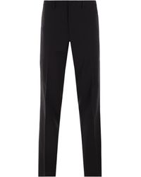 Prada - Mid-Rise Triangle-Logo Tailored Trousers - Lyst