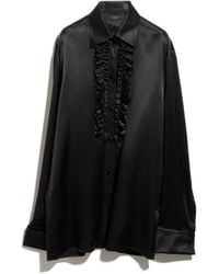 Gucci - Silk Satin Shirt With Rouches - Lyst
