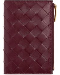 Bottega Veneta - Medium Intrecciato Bi-Fold Zip Wallet - Lyst