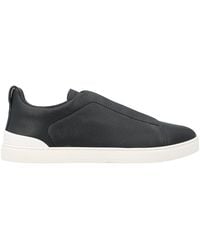 ZEGNA - Triple Stitch Leather Sneakers - Lyst