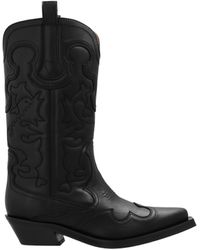 Ganni - Cowboy Boots With A Pattern - Lyst
