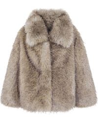 Essentiel Antwerp - Kastanje Faux Fur Coat - Lyst