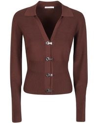 Patrizia Pepe - Collared Long-Sleeve Knit Top - Lyst