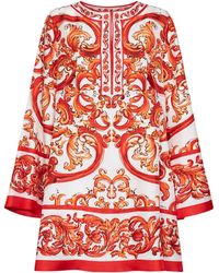 Dolce & Gabbana - Majolica-Printed Twill Kaftan Dress - Lyst