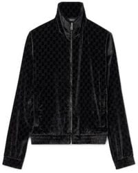 Gucci - Gg Stretch Velvet Devoré Zipped Jacket - Lyst