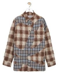 Loewe - Wool-Blend Long-Sleeve Check Shirt - Lyst