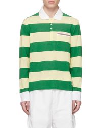 Thom Browne - Striped Piqué Polo Shirt - Lyst