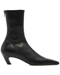 KHAITE - Arizona Leather Ankle Boots - Lyst