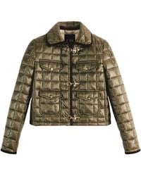 Fay - 3 Ganci Quilted Checkered Jacket - Lyst