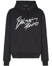 Balmain - Paris Writing Hoodie - Lyst