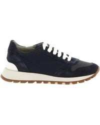 Brunello Cucinelli - Precious Toe Lace-Up Sneakers - Lyst