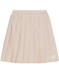 Moncler - Logo-Patch Checked Mini Skirt - Lyst