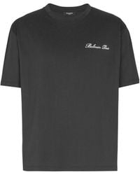 Balmain - Logo Embroidered Crewneck T-Shirt - Lyst