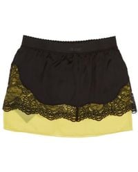 The Attico - The Two-Toned Lace-Trim Mini Skirt - Lyst