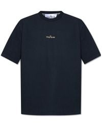 Stone Island - Compass Printed Crewneck T-Shirt - Lyst