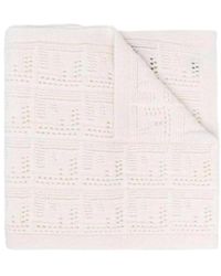 Fendi - Logo Pointelle-Knit Scarf - Lyst