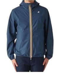 K-Way - Logo Printed Hooded Zipped Jacket - Lyst