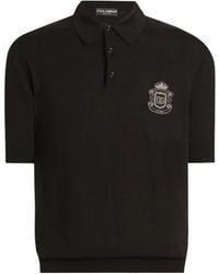 Dolce & Gabbana - Heraldic Patch Polo Shirt - Lyst