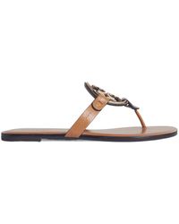 Tory Burch - Miller Logo Plaque Sandals - Lyst