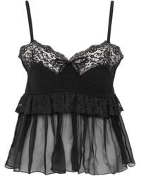 Chloé - Chloé Lace Peplum Lingerie Top - Lyst