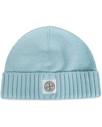 Stone Island - Junior Logo Patch Ribbed Beanie - Lyst