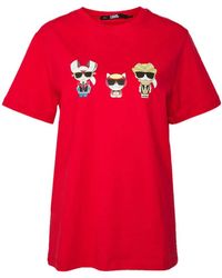KARL LAGERFELD - T-Shirt With Round Neck And Short Sleeves - Lyst