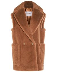 Max Mara - Bread1234 Double-Breasted Teddy Gilet - Lyst