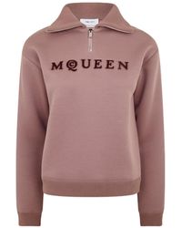 McQueen - Logo Half-Zip Sweater - Lyst