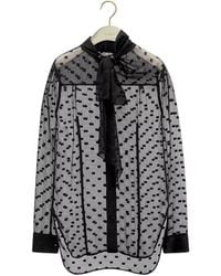 Dior - Sheer Blouse With Tied Collar - Lyst