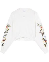 Off-White c/o Virgil Abloh - Arrow Flowers Cropped Sweatshirt - Lyst