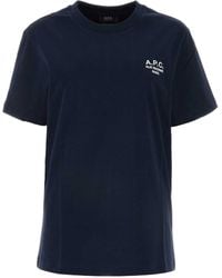 A.P.C. - Logo Embroidered Crewneck T-Shirt - Lyst