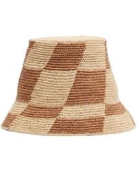 ALÉMAIS - Checked Raffia Bucket Hat - Lyst