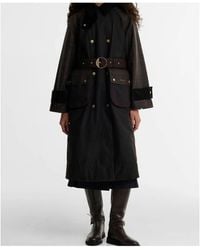 Barbour - Check-Pattern Belted Coat - Lyst