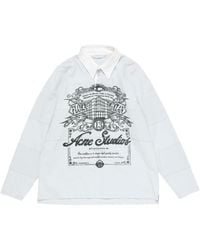 Acne Studios - Graphic-Print Polo Shirt - Lyst
