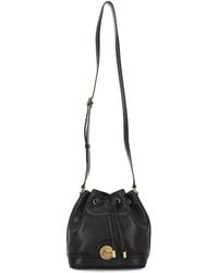 Chloé - Chloé Logo Plaque Drawstring Bucket Bag - Lyst