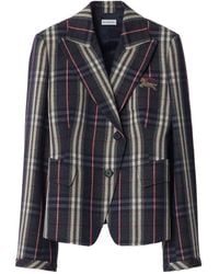 Burberry - Check Equestrian-Knight Blazer - Lyst