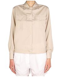 Aspesi - Pointed-Collar Buttoned Shirt - Lyst