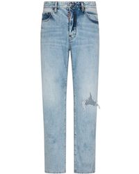 DSquared² - Ripped Straight-Leg Jeans - Lyst