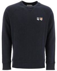 Maison Kitsuné - Logo-Patch Crew Neck Sweater - Lyst