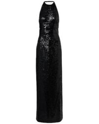 Roberto Cavalli - Sequined Halterneck Silk Gown - Lyst