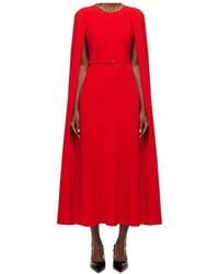 Roland Mouret - Light Cady Belted Cape Dress - Lyst