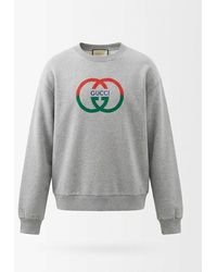 Gucci - Interlocking G-print Crewneck Cotton-jersey Sweatshirt - Lyst