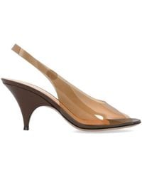 Gianvito Rossi - Peep-Toe Slingback Heeled Pumps - Lyst