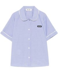 Miu Miu - Short-Sleeved Checked Shirt - Lyst
