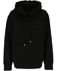 Lanvin - Logo-Print Drawstring Hoodie - Lyst