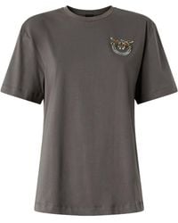 Pinko - Love Birds Embellished Crewneck T-Shirt - Lyst
