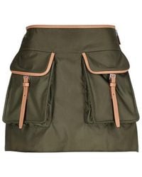 Prada - Logo Patch Pocket-Detailed Mini Skirt - Lyst