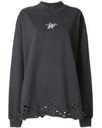 we11done - Distressed-Hem Sweatshirt - Lyst