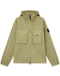 Stone Island - Comfort-Fit Hooded Zip-Up Overshirt With Chest Pockets - Lyst